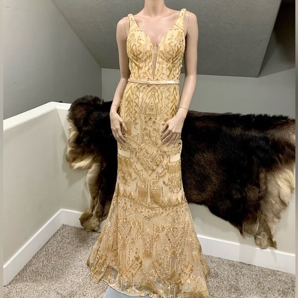 Custom Heavily Jeweled Dream Gown/All-over Beads and Sequins - Picture 1 of 16